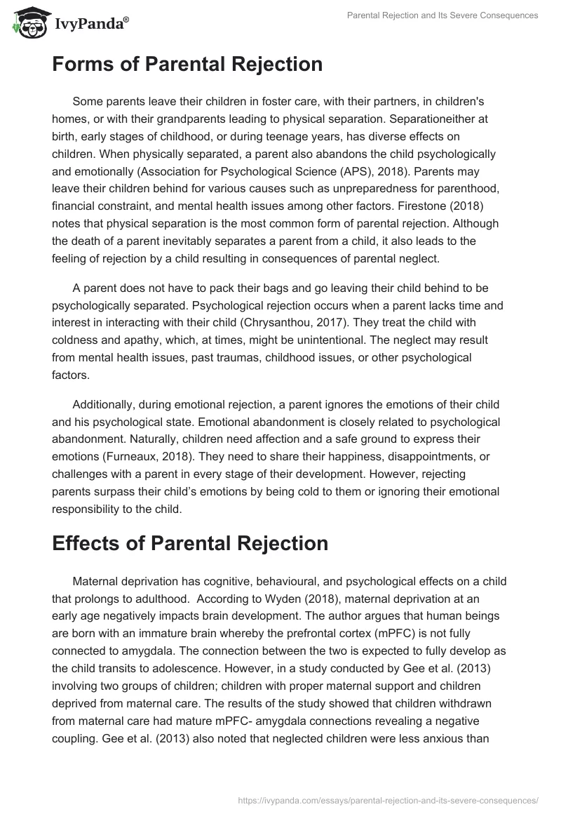 Parental Rejection and Its Severe Consequences. Page 2