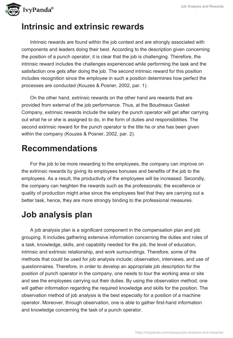 Job Analysis and Rewards. Page 2
