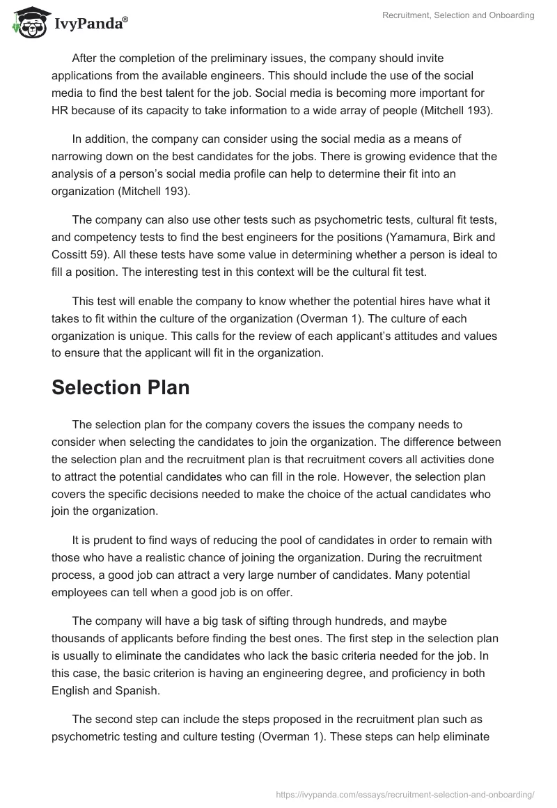 Recruitment, Selection and Onboarding. Page 2