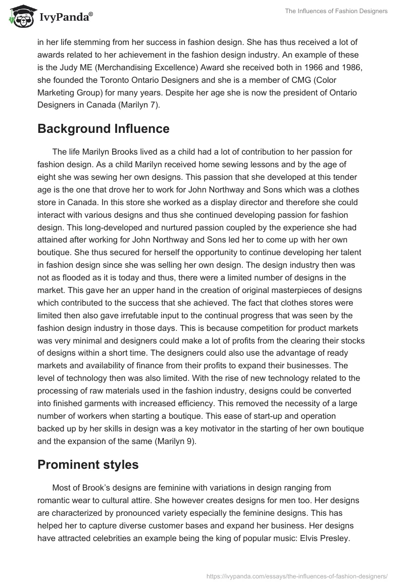 The Influences of Fashion Designers. Page 2
