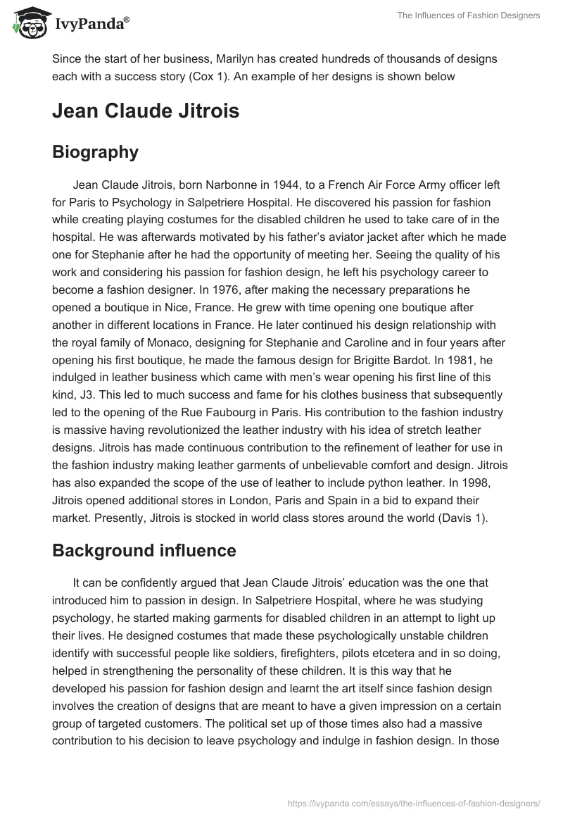 The Influences of Fashion Designers. Page 3