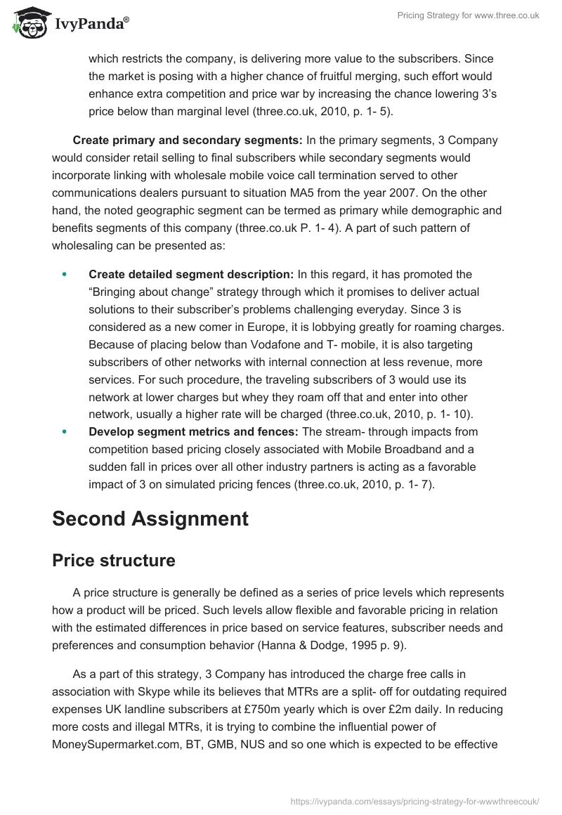 Pricing Strategy for www.three.co.uk. Page 3
