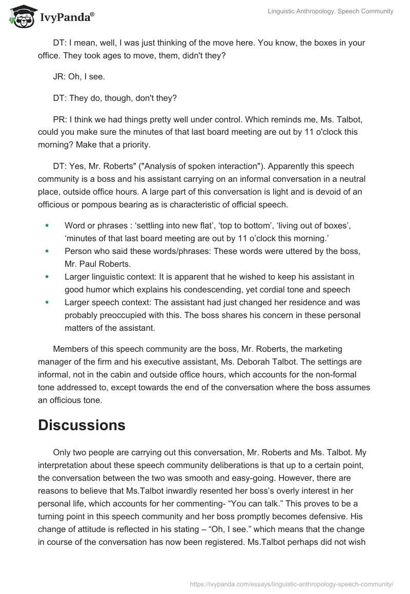 Linguistic Anthropology. Speech Community. Page 2