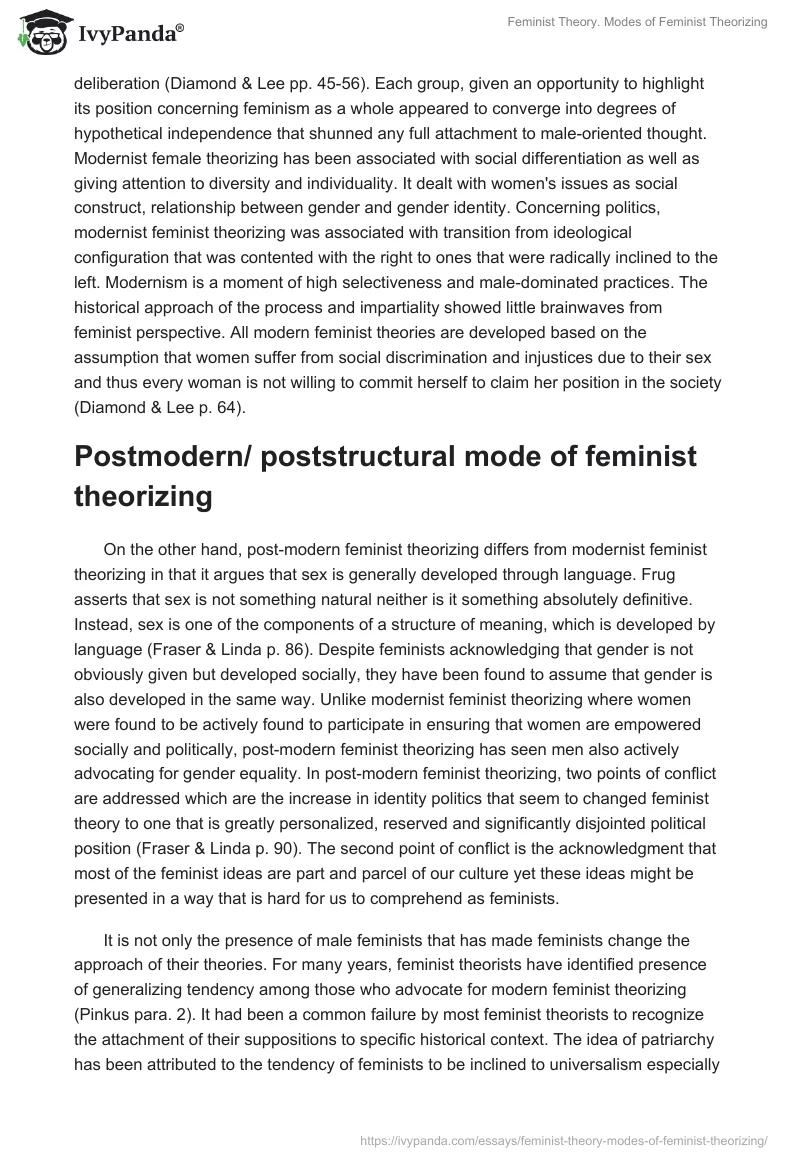 Feminist Theory. Modes of Feminist Theorizing. Page 2