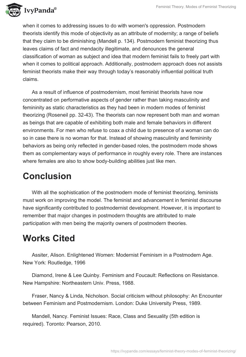 Feminist Theory. Modes of Feminist Theorizing. Page 3