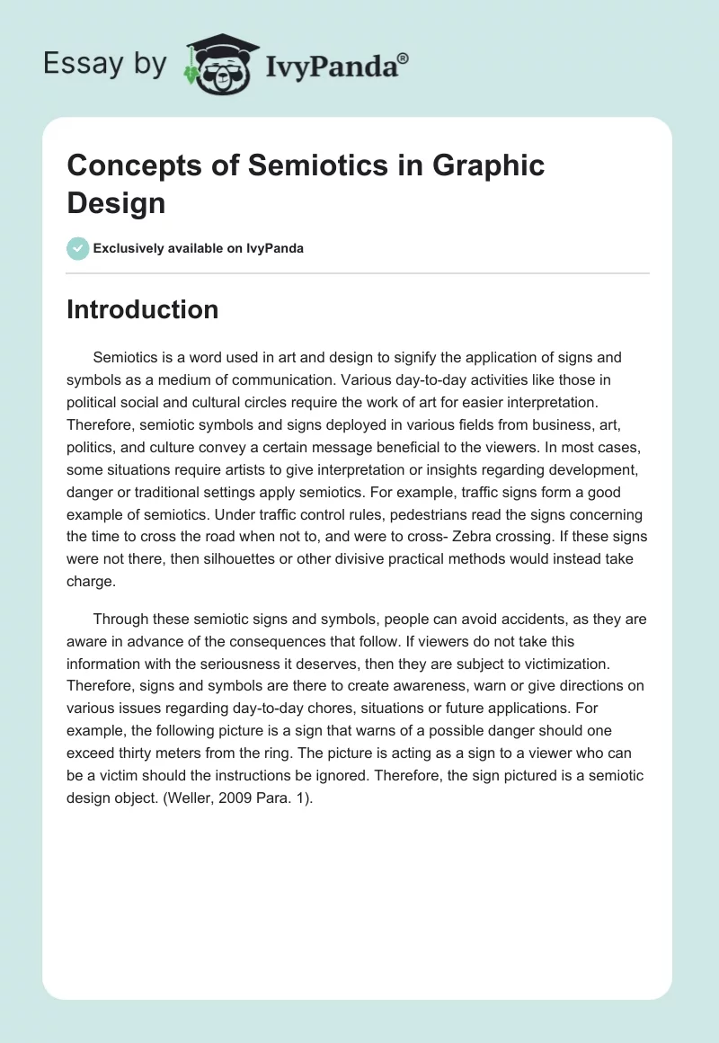 Concepts of Semiotics in Graphic Design. Page 1