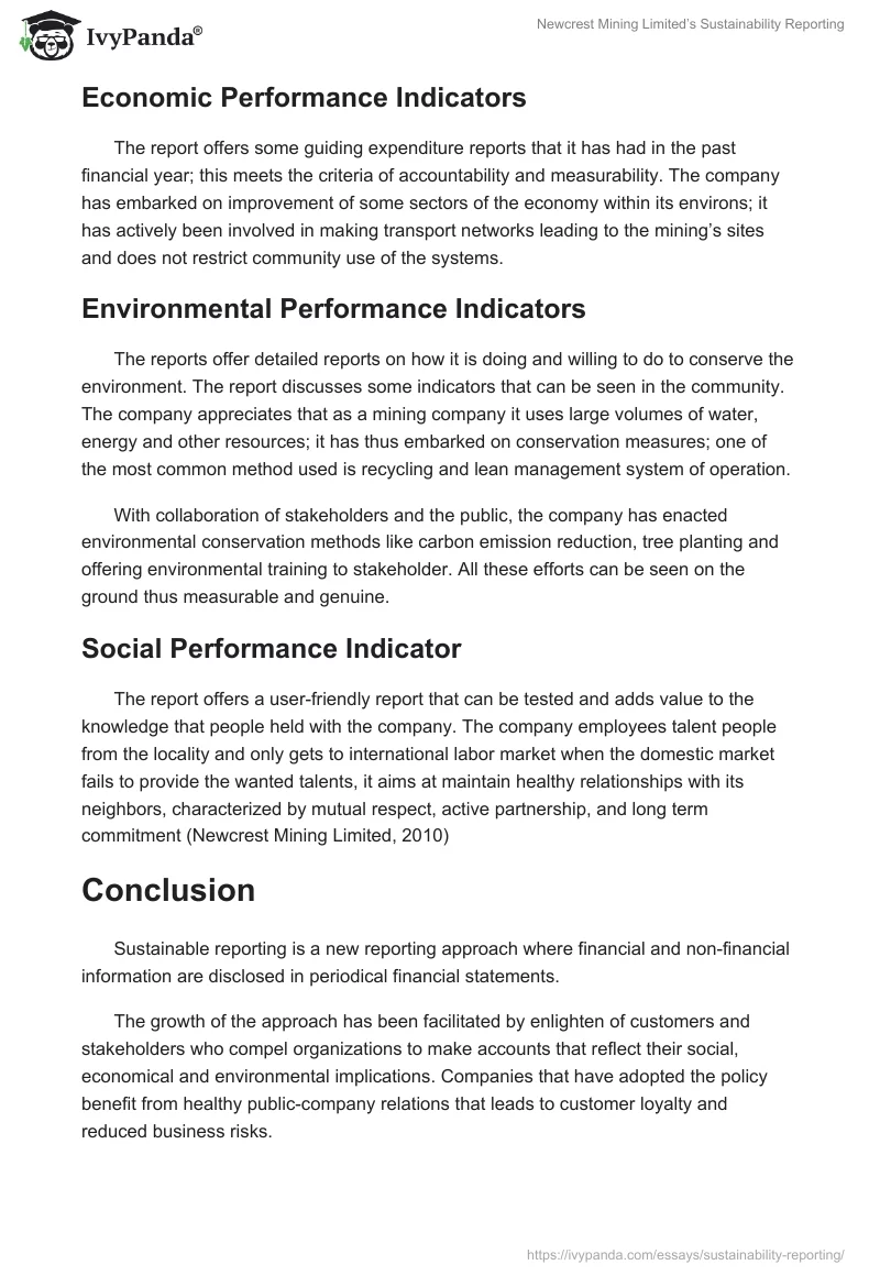 Newcrest Mining Limited’s Sustainability Reporting. Page 5