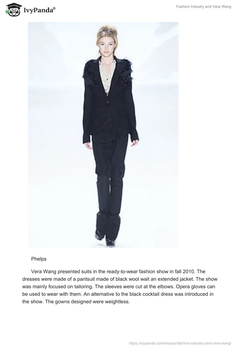 Fashion Industry and Vera Wang. Page 3