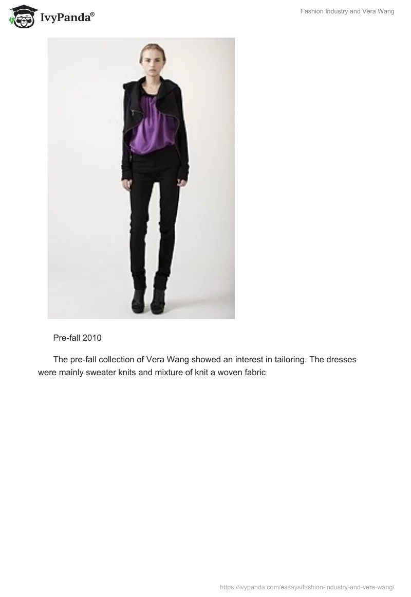 Fashion Industry and Vera Wang. Page 5