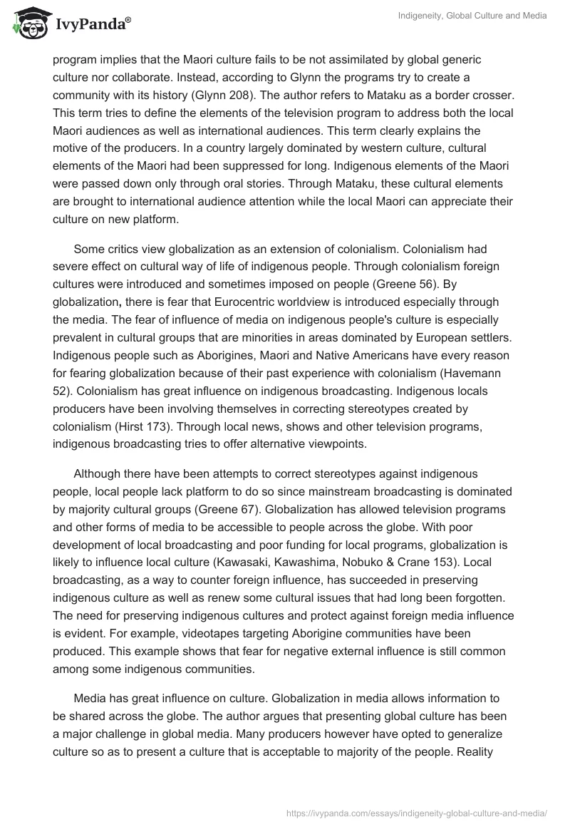 Indigeneity, Global Culture and Media. Page 2