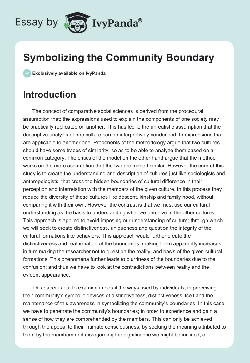 Symbolizing the Community Boundary. Page 1