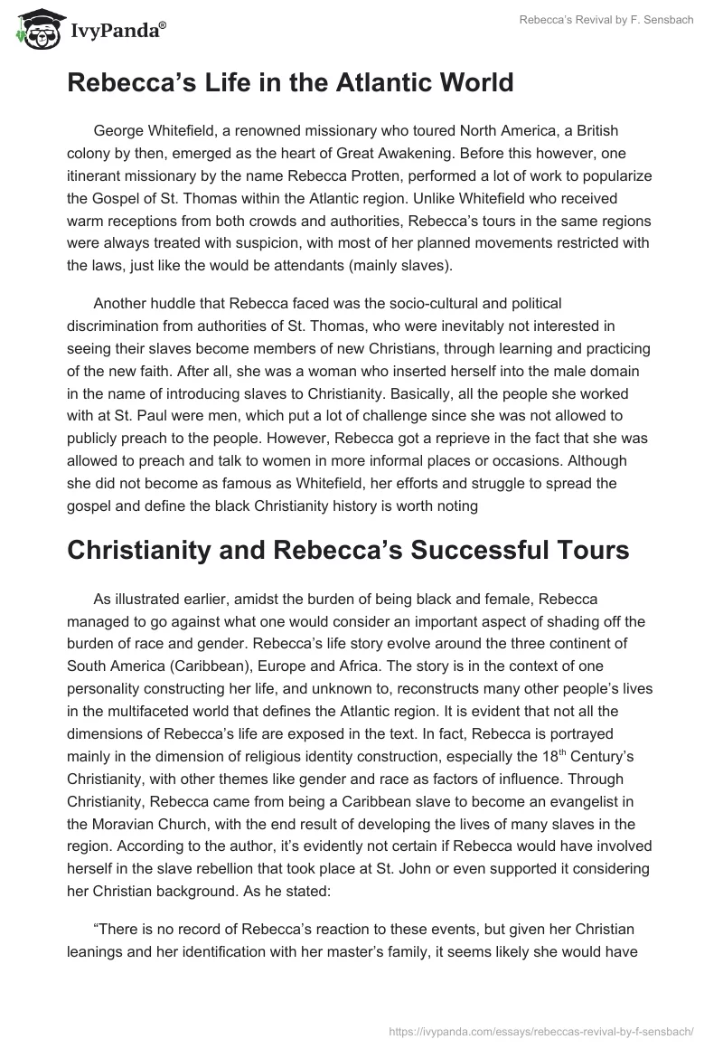 "Rebecca’s Revival" by F. Sensbach. Page 2