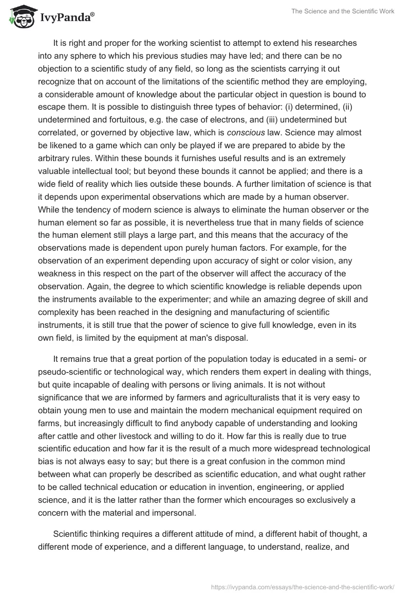 The Science and the Scientific Work. Page 3