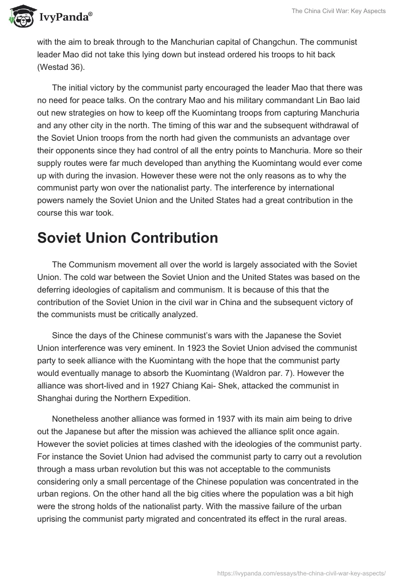 The China Civil War: Key Aspects. Page 3