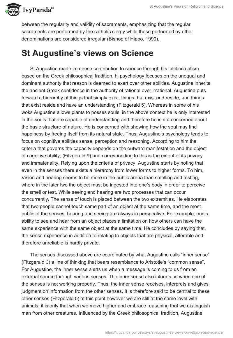 St Augustine’s Views on Religion and Science. Page 5