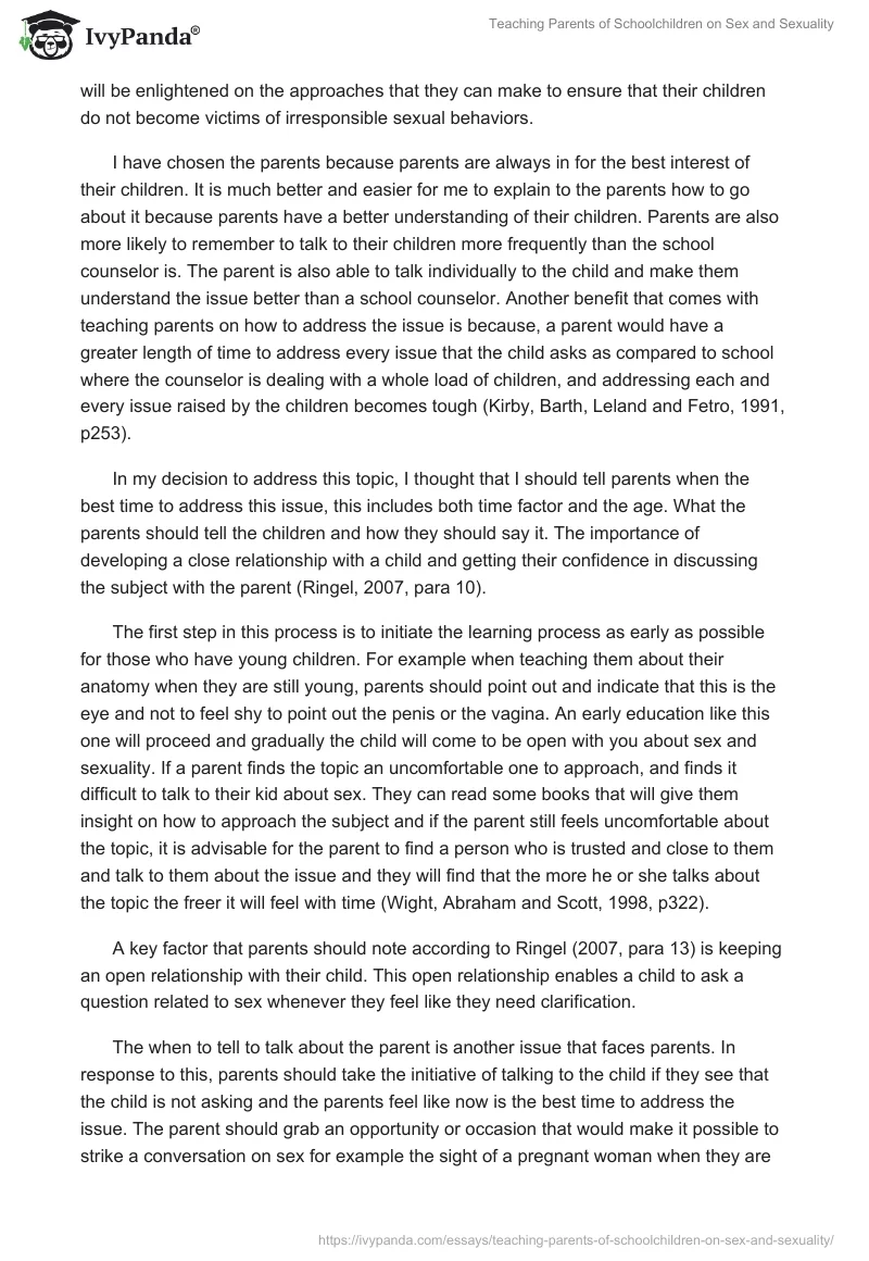 Teaching Parents of Schoolchildren on Sex and Sexuality. Page 2