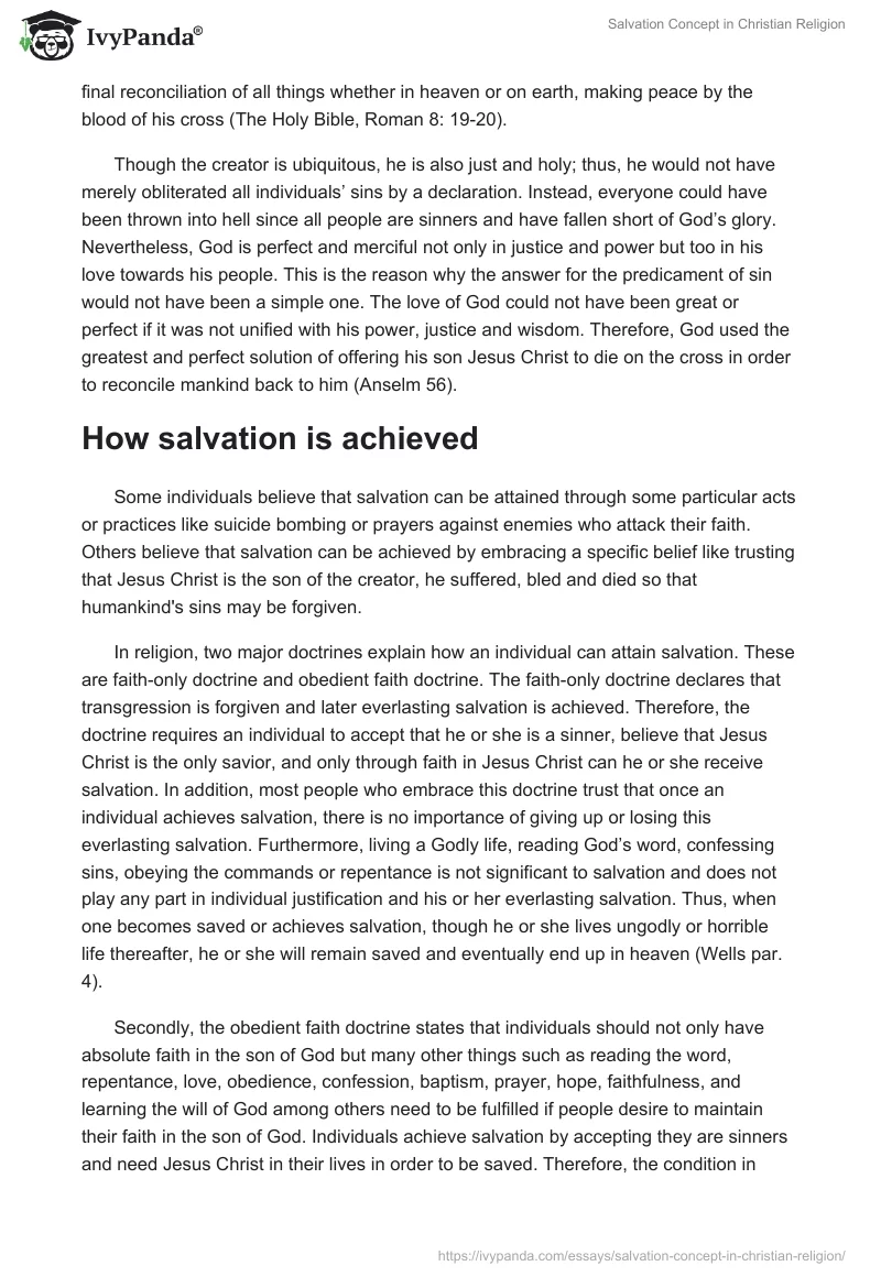 Salvation Concept in Christian Religion. Page 3