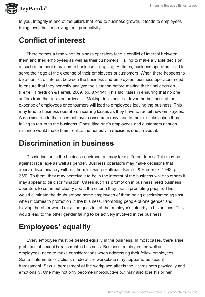 Emerging Business Ethics Issues. Page 2