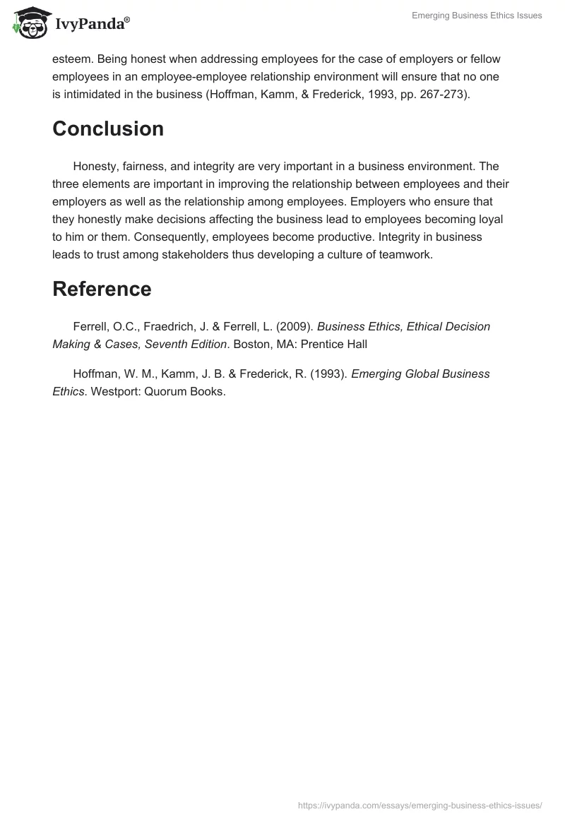 Emerging Business Ethics Issues. Page 3