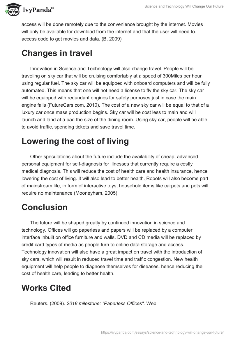 Science and Technology Will Change Our Future. Page 2