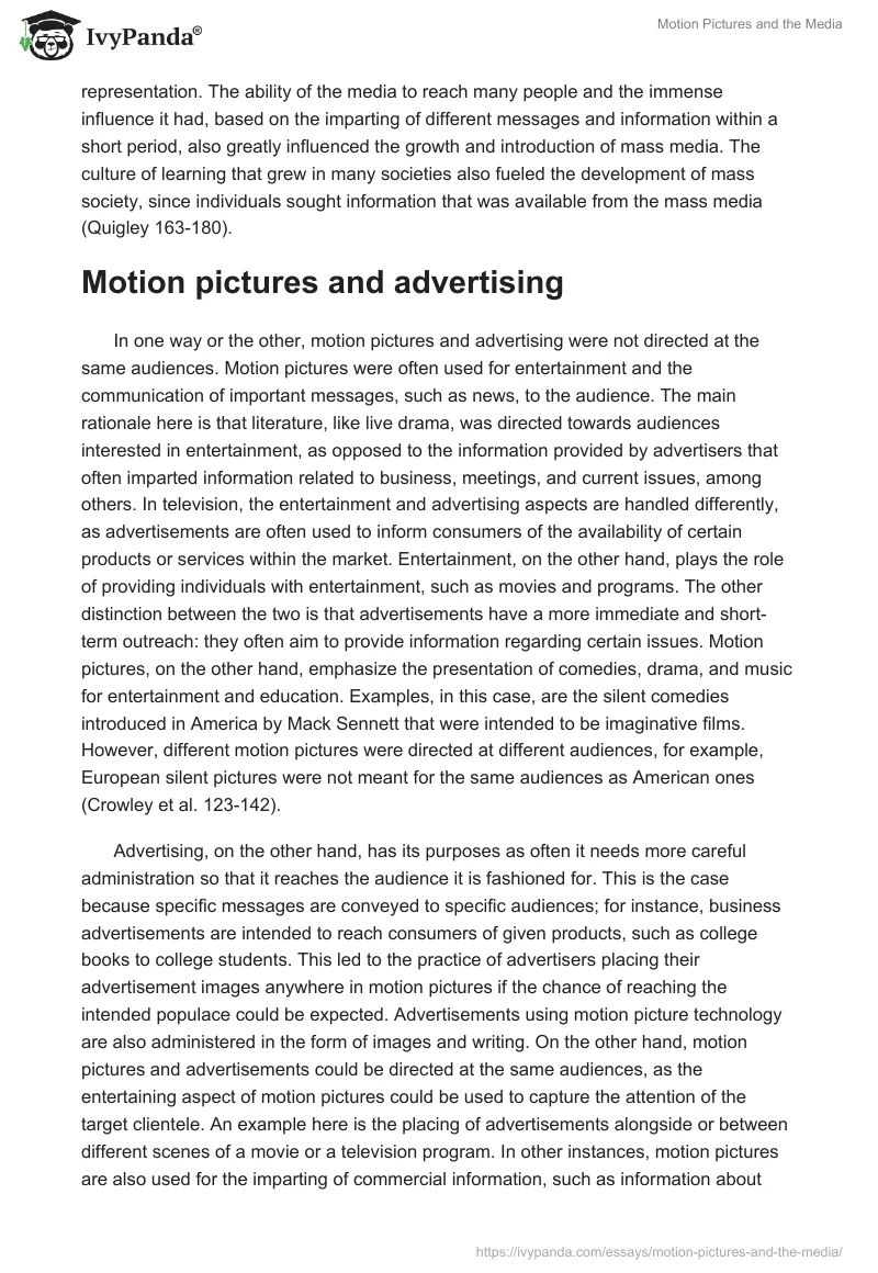 Motion Pictures and the Media. Page 3