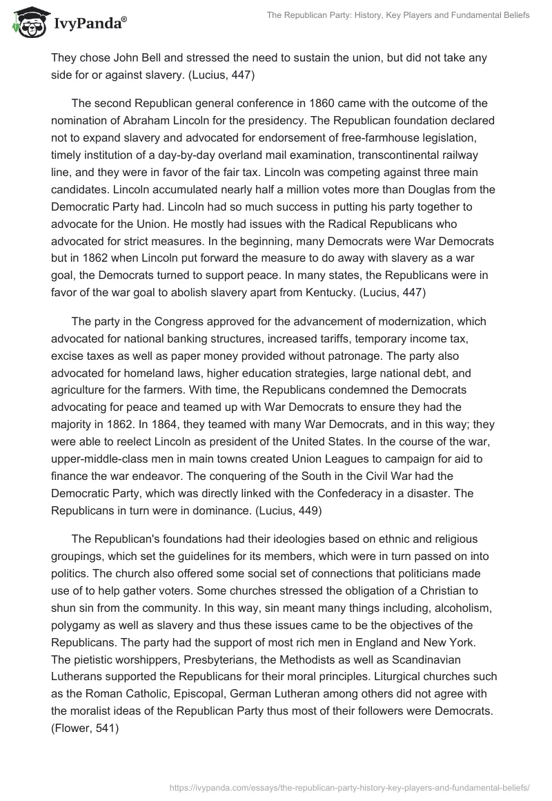 The Republican Party: History, Key Players and Fundamental Beliefs. Page 5