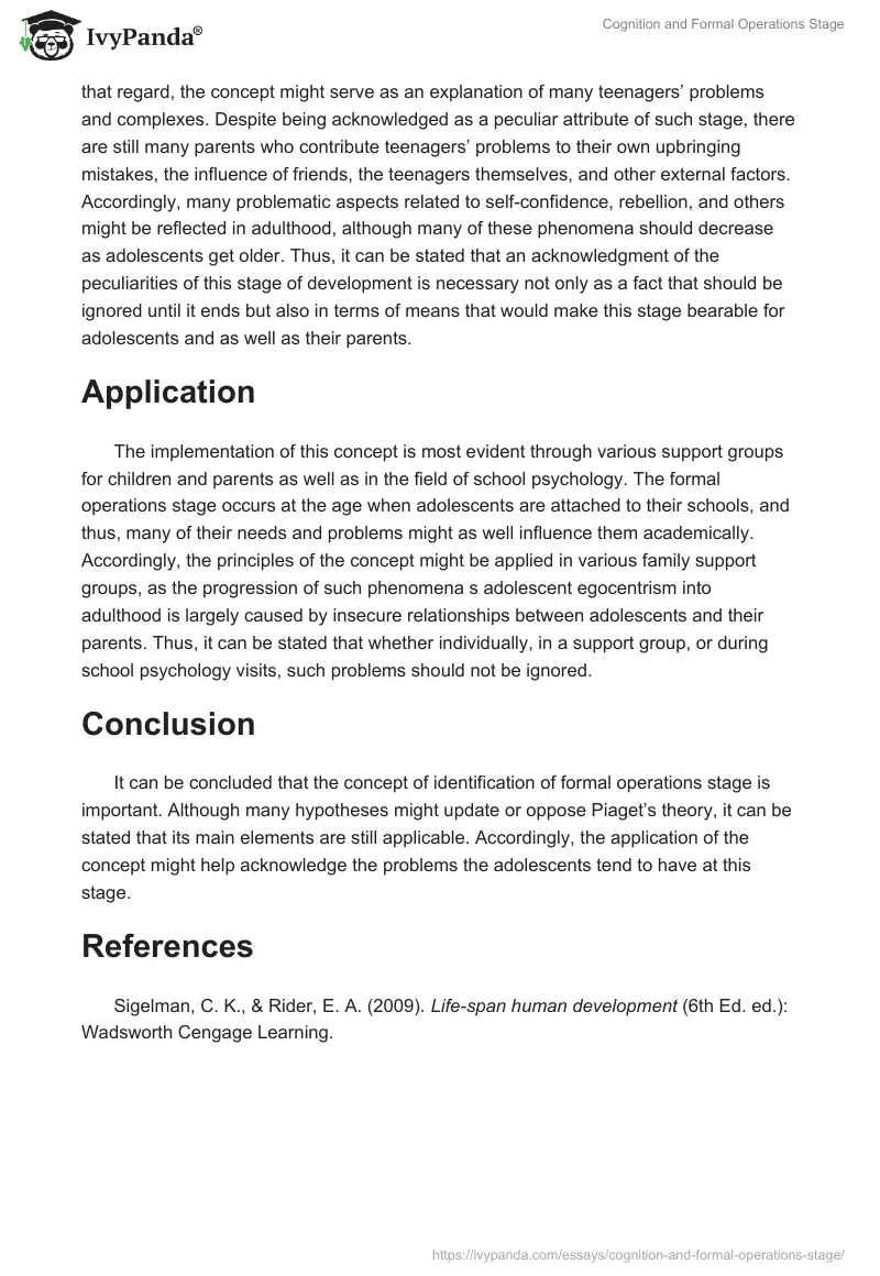 Cognition and Formal Operations Stage. Page 2