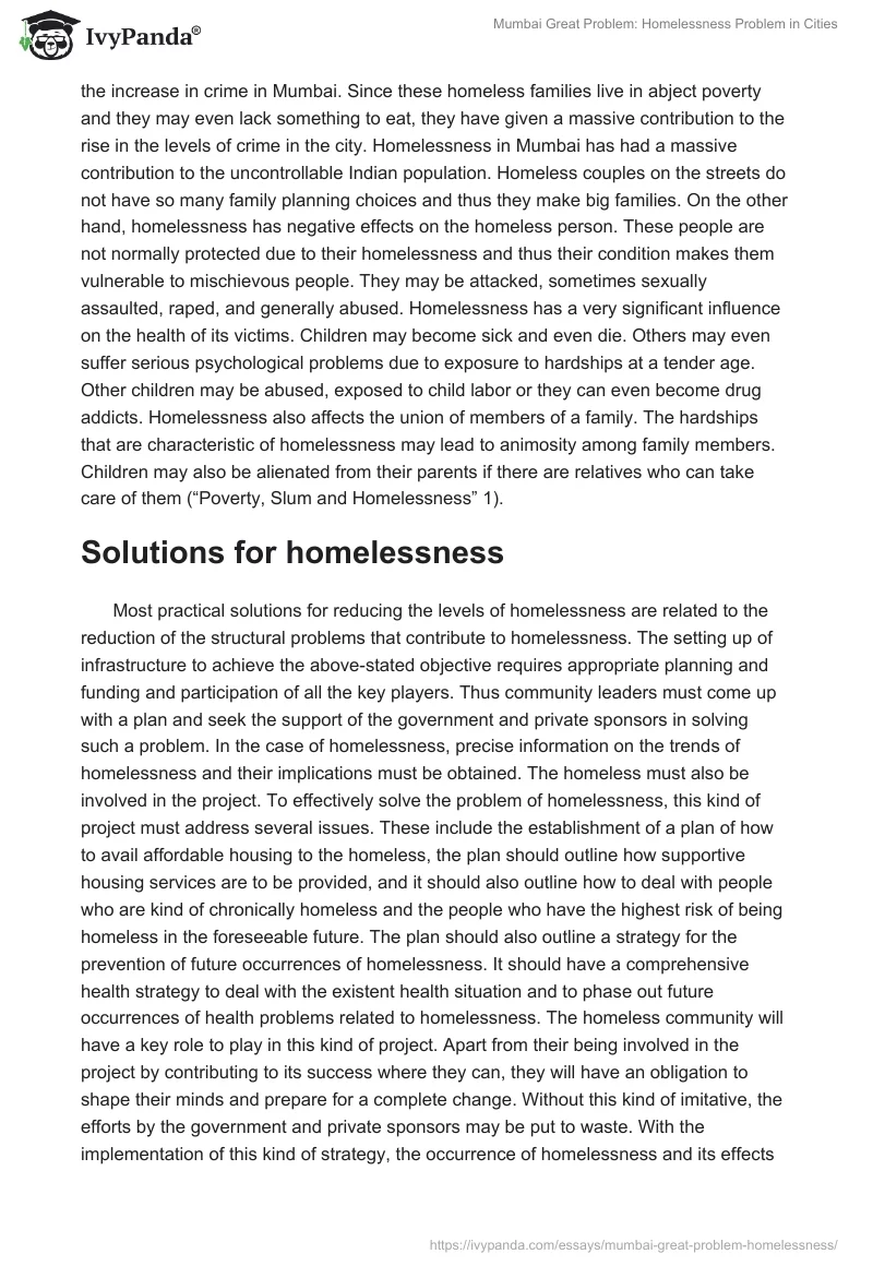 Mumbai Great Problem: Homelessness Problem in Cities. Page 3