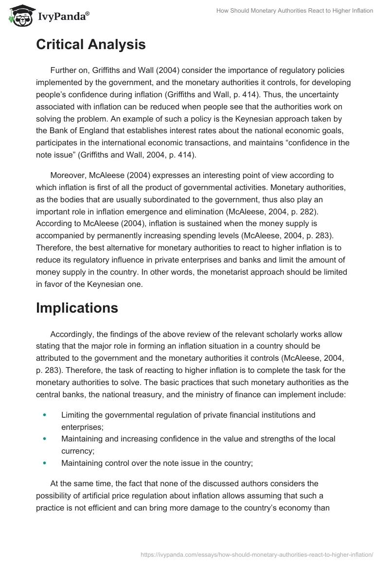 How Should Monetary Authorities React to Higher Inflation. Page 2