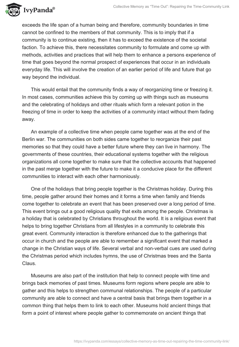 Collective Memory as “Time Out”: Repairing the Time-Community Link. Page 2