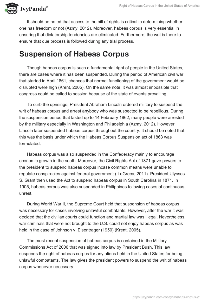 Right of Habeas Corpus in the United States of America. Page 3