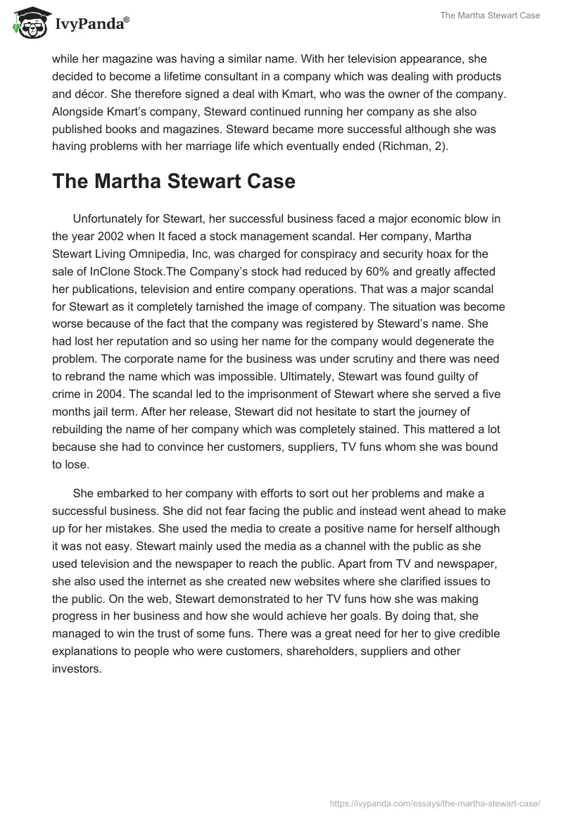 The Martha Stewart Case. Page 2
