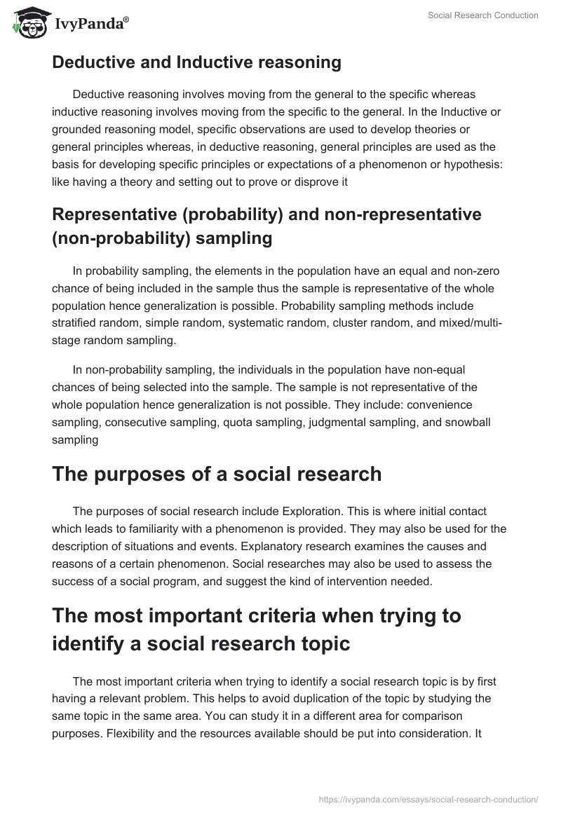 Social Research Conduction. Page 2