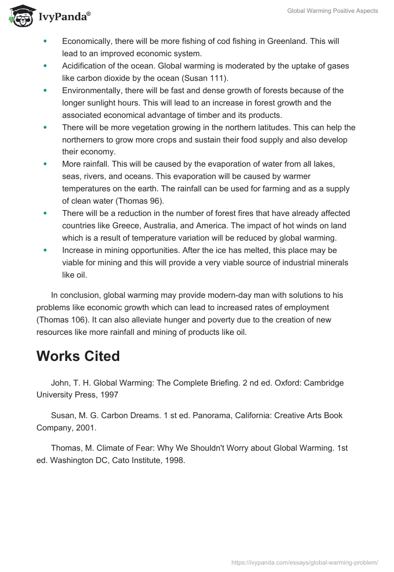 Global Warming Positive Aspects. Page 2