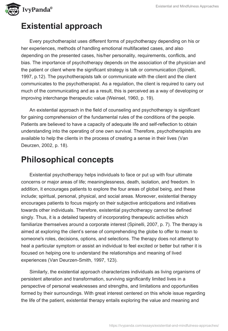 Existential and Mindfulness Approaches. Page 2