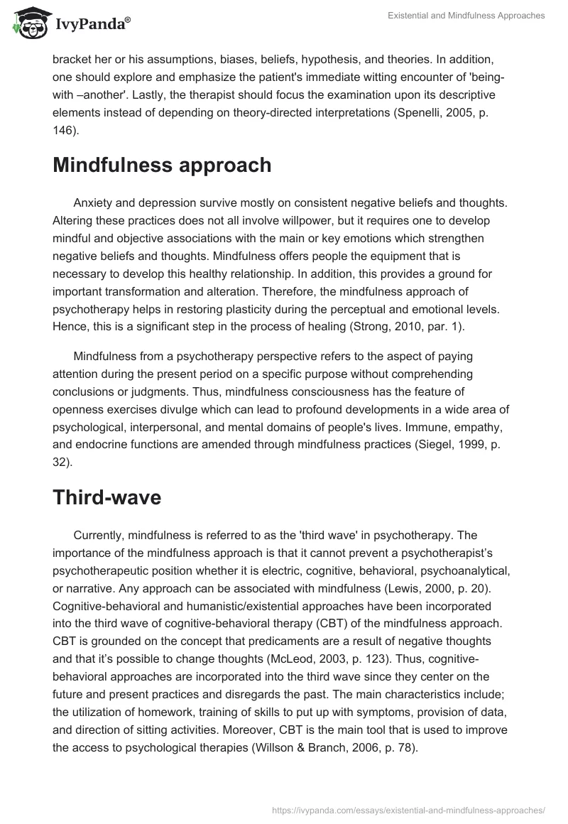 Existential and Mindfulness Approaches. Page 4