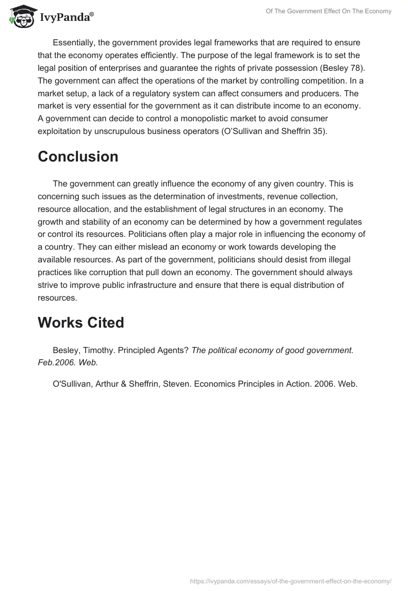 Of The Government Effect On The Economy. Page 2
