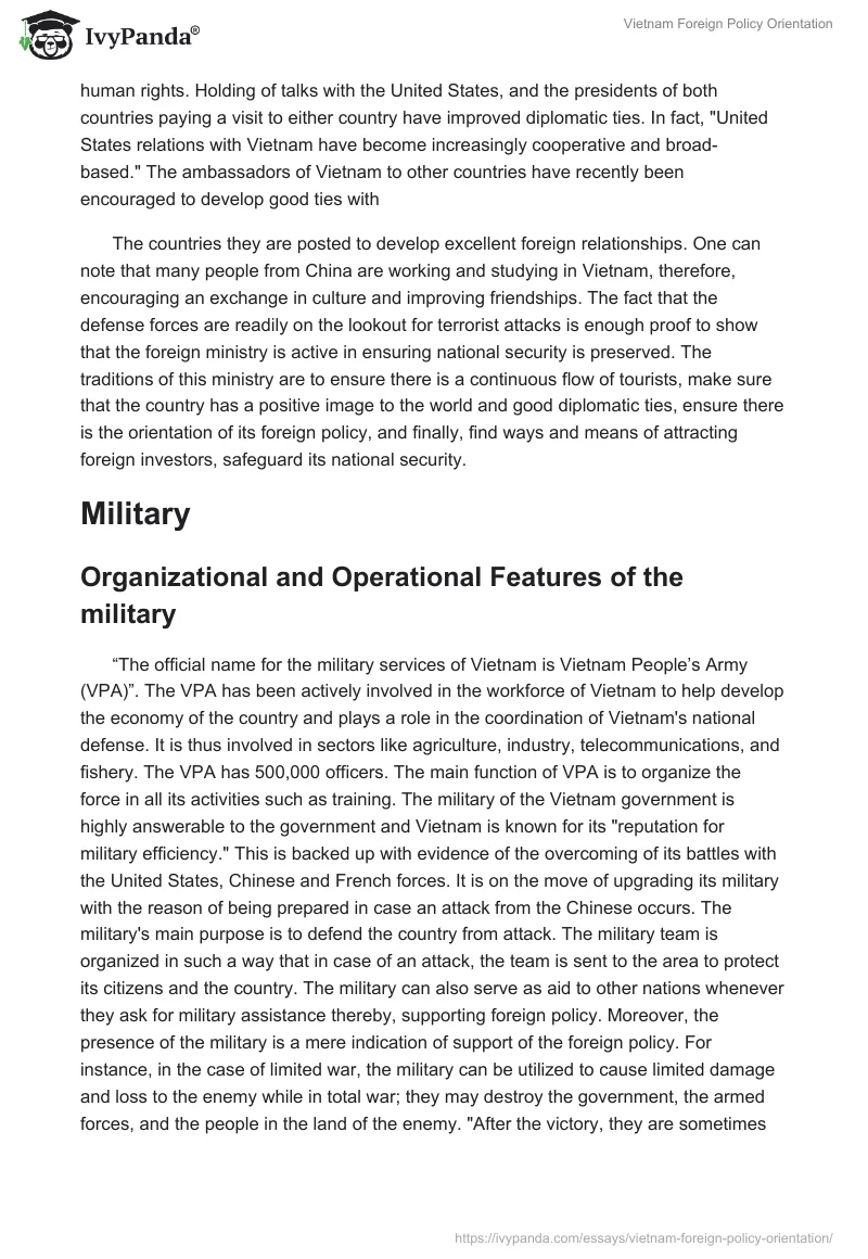 Vietnam Foreign Policy Orientation. Page 5