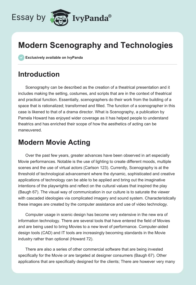Modern Scenography and Technologies. Page 1