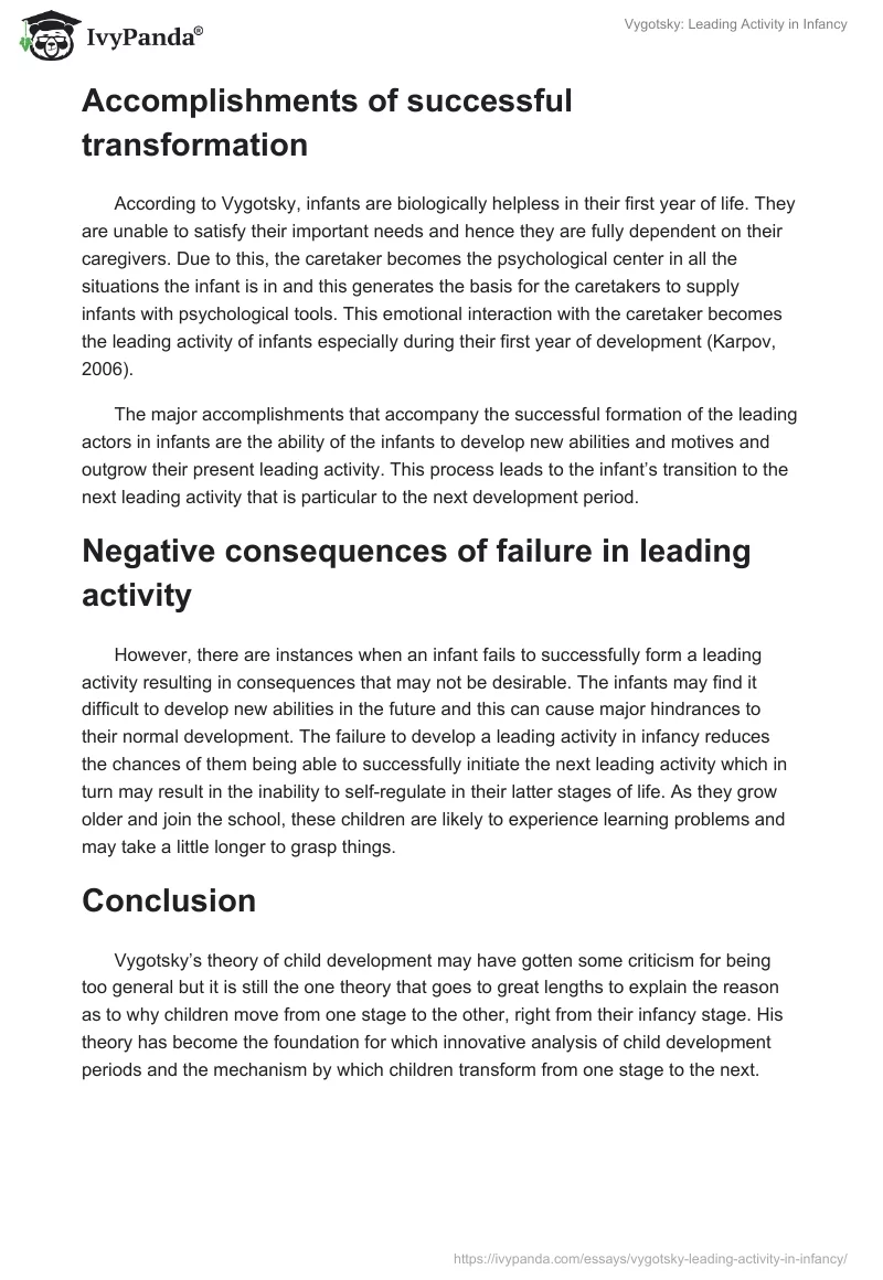 Vygotsky: Leading Activity in Infancy. Page 2