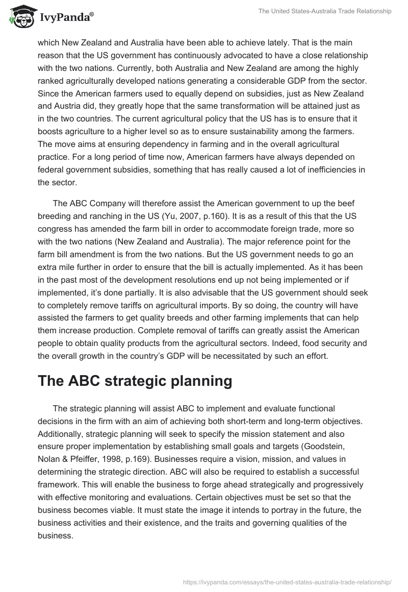 The United States-Australia Trade Relationship. Page 2