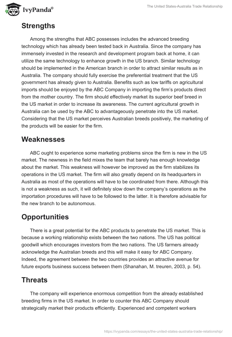 The United States-Australia Trade Relationship. Page 4