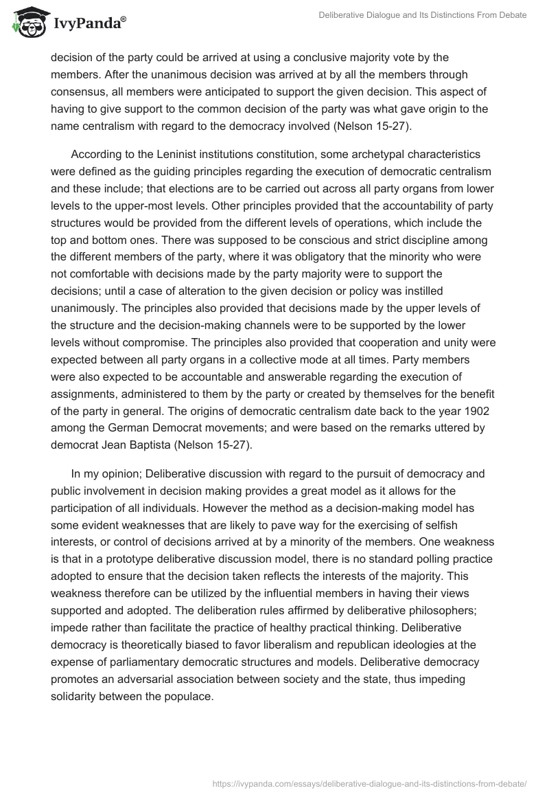 Deliberative Dialogue and Its Distinctions From Debate. Page 3