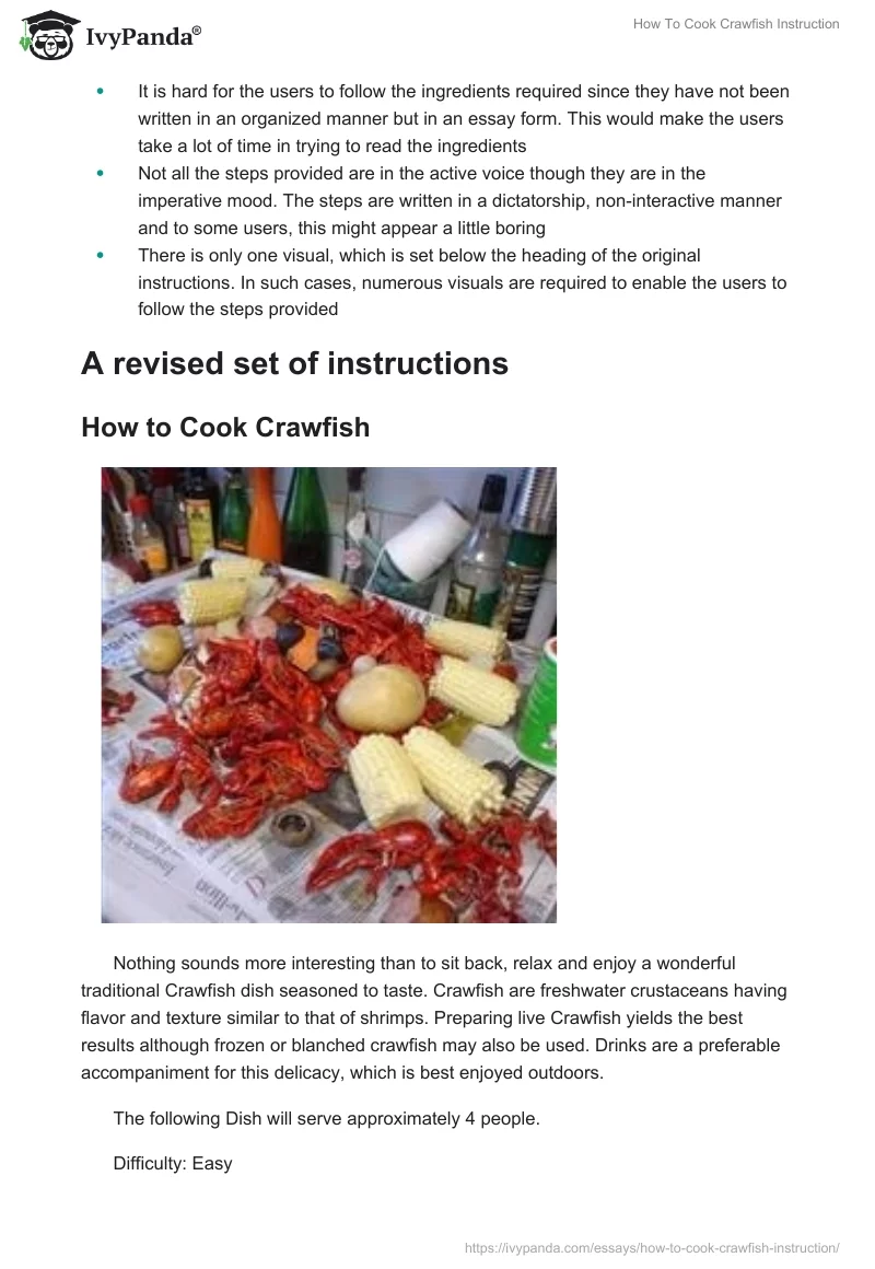 How To Cook Crawfish Instruction. Page 2