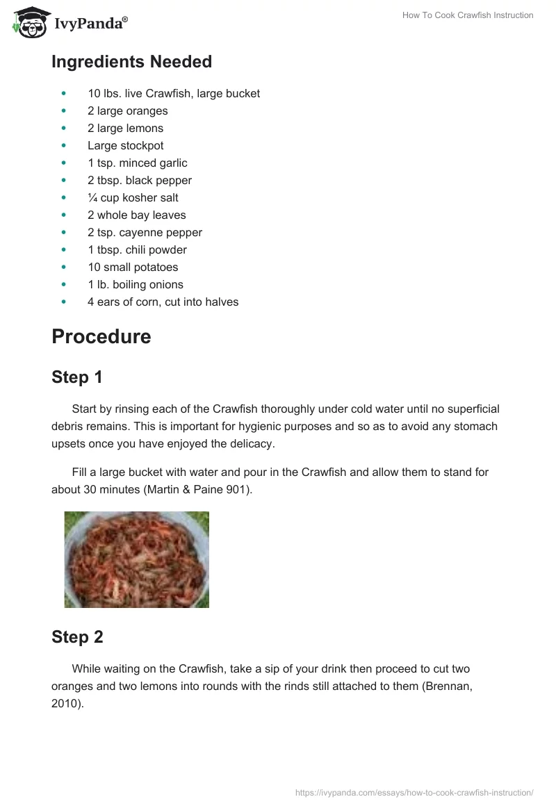 How To Cook Crawfish Instruction. Page 3