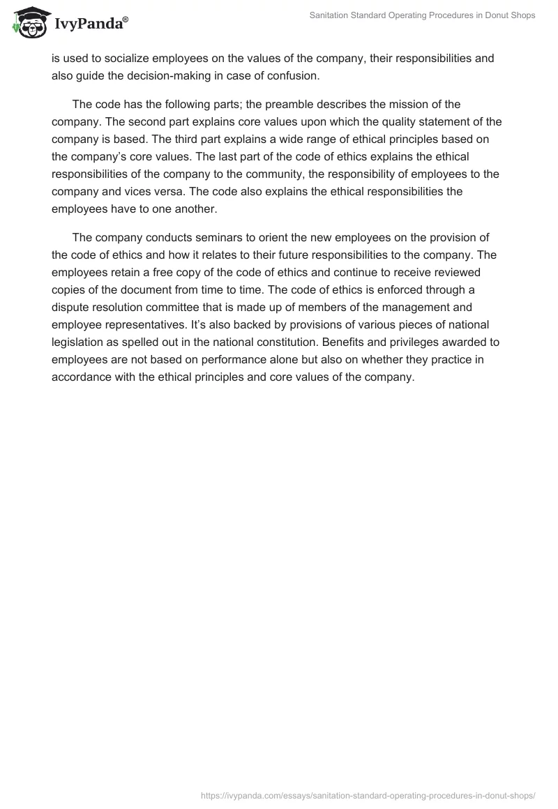 Sanitation Standard Operating Procedures in Donut Shops. Page 2