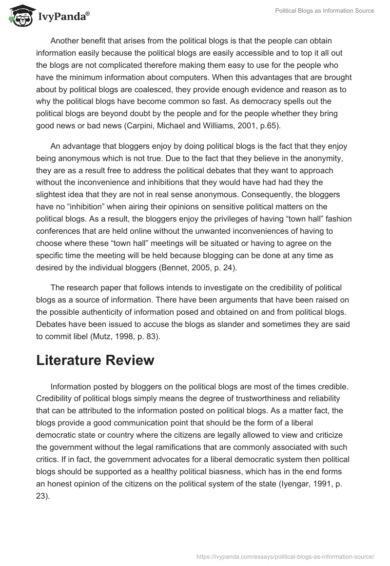 Political Blogs as Information Source. Page 2