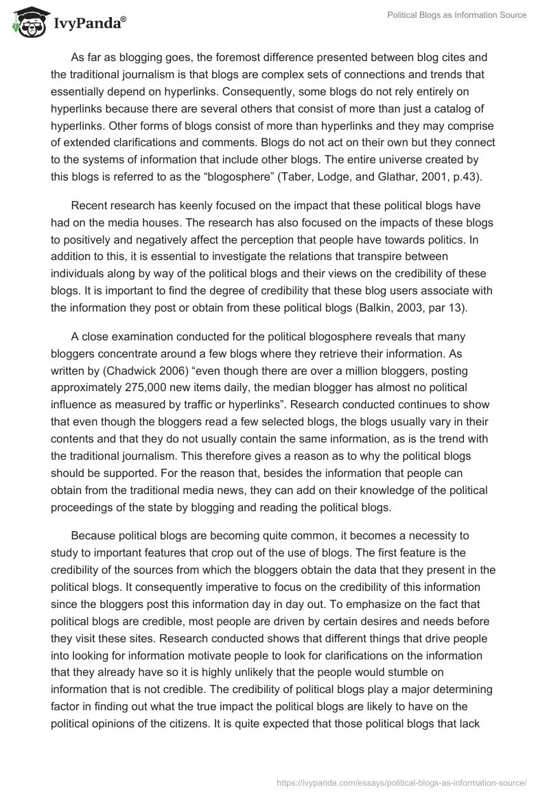 Political Blogs as Information Source. Page 3