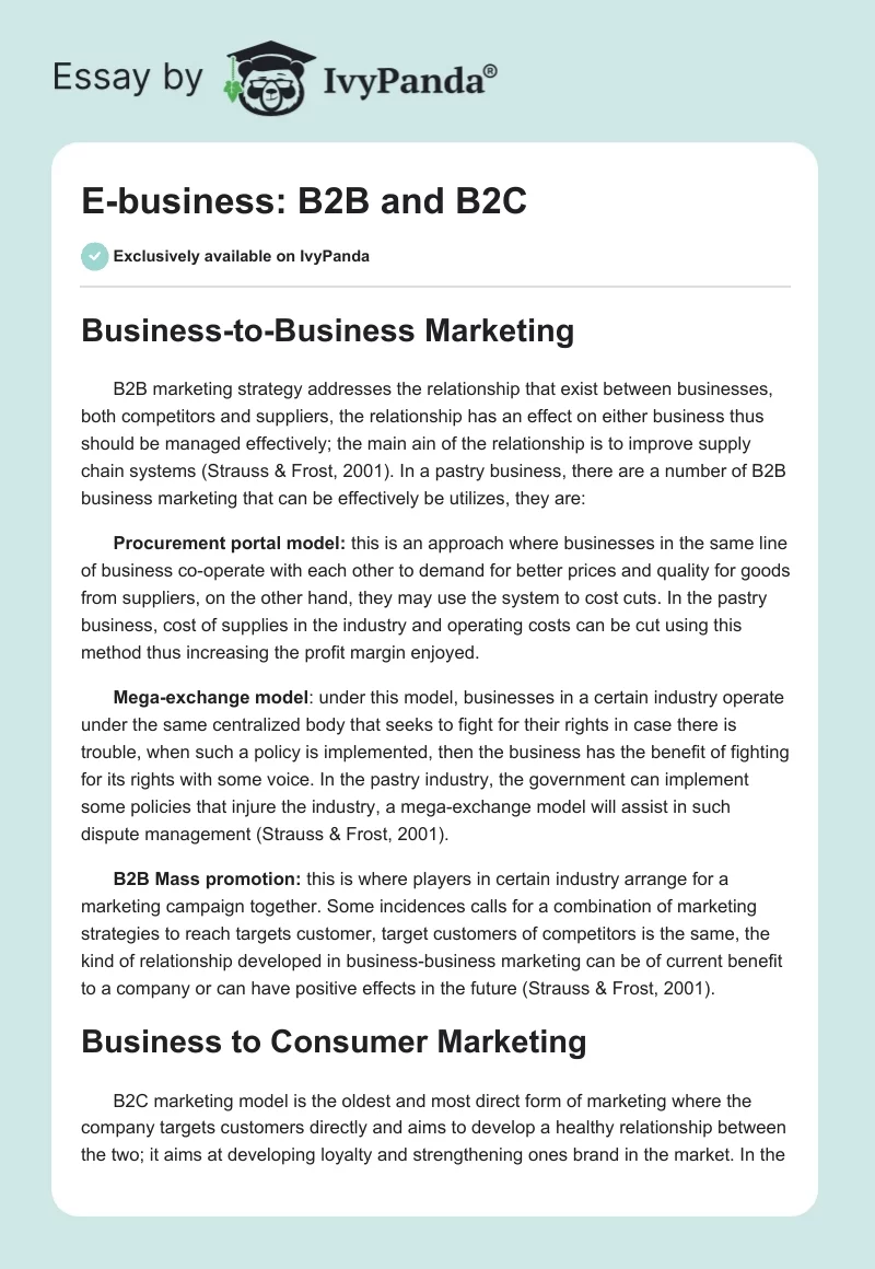E-business: B2B and B2C. Page 1