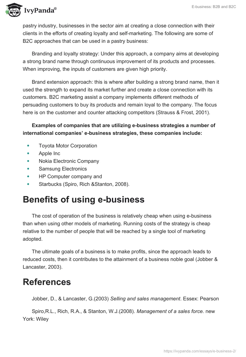 E-business: B2B and B2C. Page 2